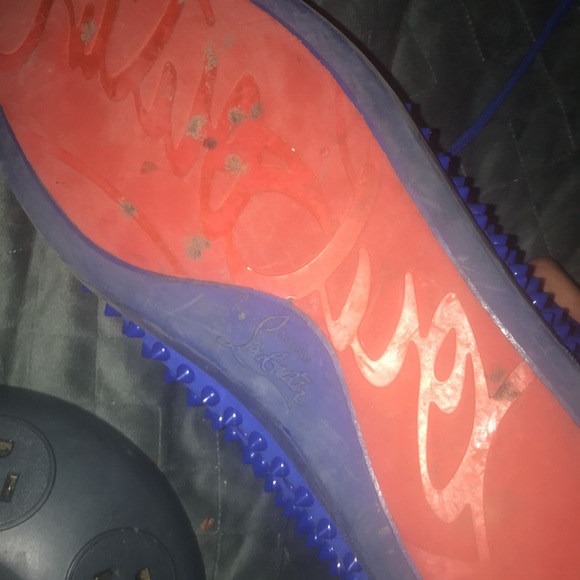 Stained Blue Christian Loubitons - Picture 5 of 6